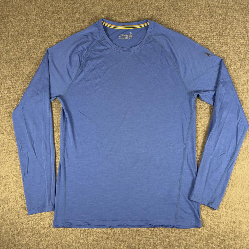 Smartwool Shirt Mens Medium Blue Merino Wool Long Sleeve Crewneck Base Layer